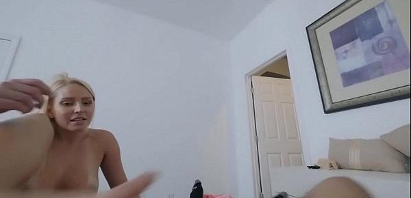  Vanessa Cage grabs stepsons morning wood and used it to fuck herself and enjoys his cum